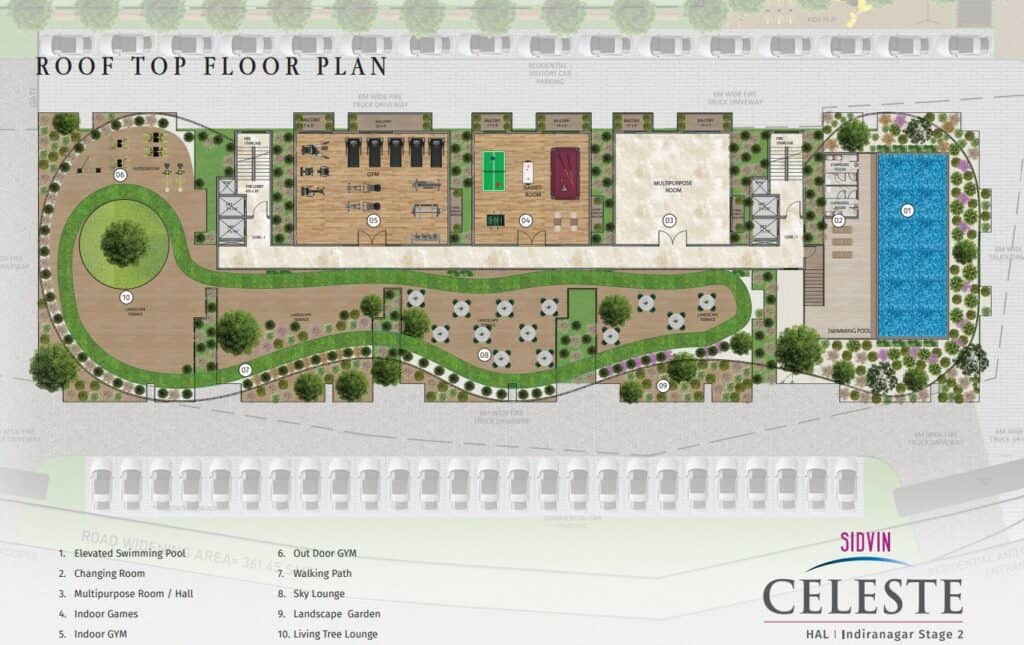 Sidvin Celeste roof top floor plan
