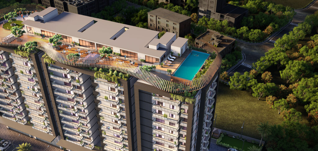 Sidvin Celeste rooftop pool HAL Vibhutipura Bangalore